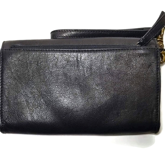 NEW! DAY & MOOD Anthropologie Black Leather 2 in 1 Wristlet & Wallet. - Picture 2 of 6